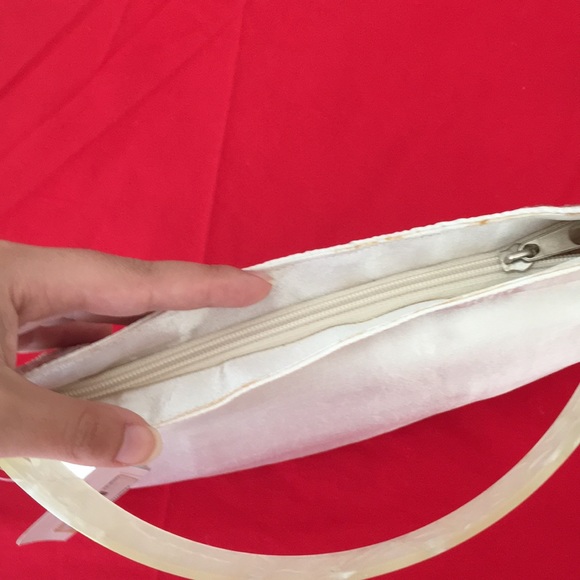 Opal / Marble Handle and Silk / Nylon Embroidered Night Out Bag - Picture 15 of 16